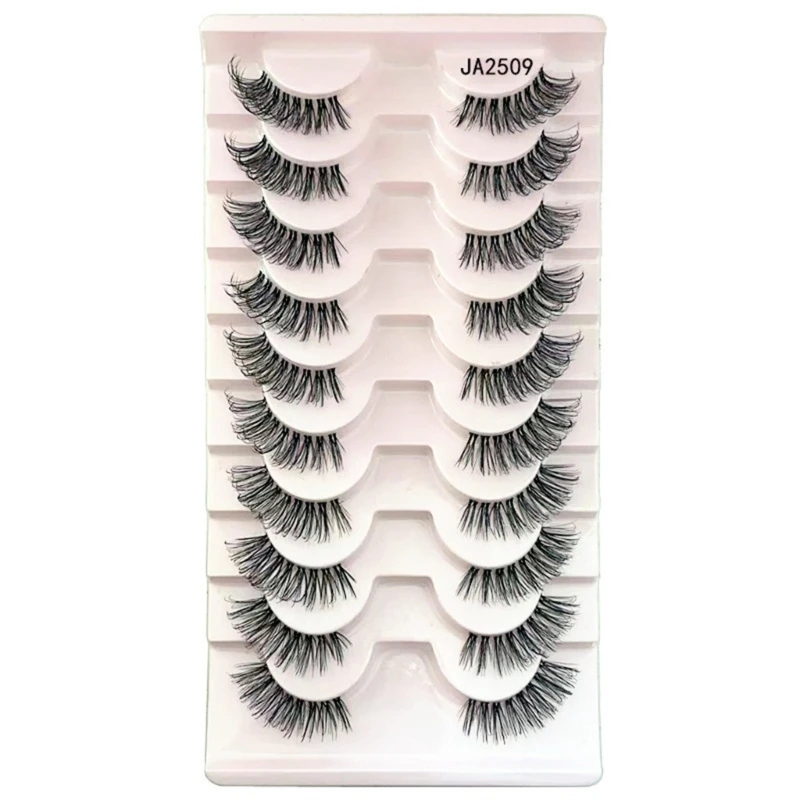 Half Lashes Natural Wispy Cat-Eye Lashes Flared Curly Fake Eye Lashes Extensions Dropship