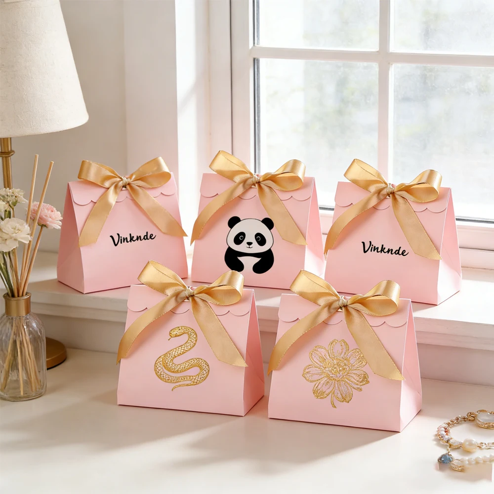 

Креативные подарочные коробки из плотной бумаги с золотым тиснением для конфет, свадебных сувениров, упаковки на день рождения, благодарственные пакеты для небольших подарков