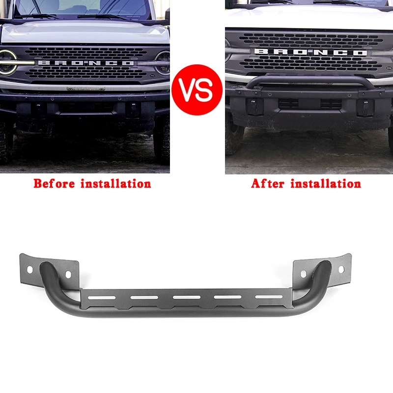 

CY-Bumper Bull Bar fit Ford Bronco Accessories 2021-2024, Resistant Steel Bumper fit Bronco 2/4-Door Front Bumper Grille Guard