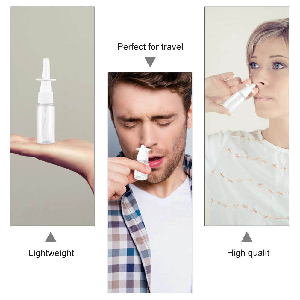 

10Pcs Nasal Spray Bottles Transparent Refillable Leak-Proof Spray Container Travel Toner Bottles Portable Liquid