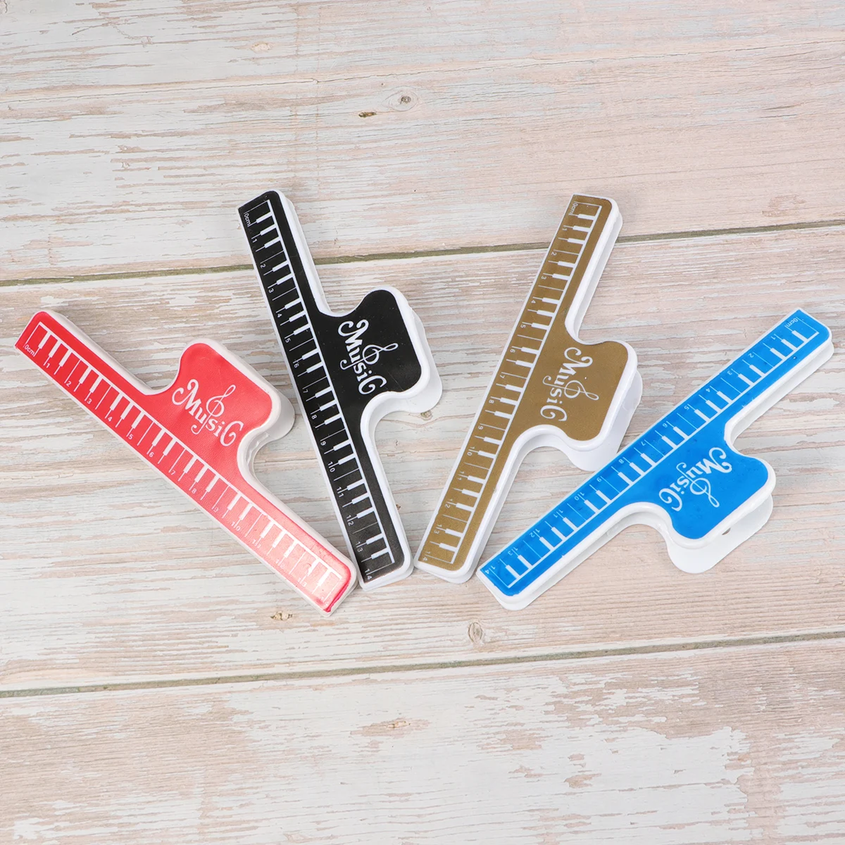 

4 Pcs Piano Music Holder Music Book Clip Note Clip For Pianist Music Lover (Red + Golden + Blue, 1 Pcs Each)