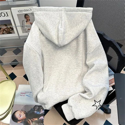 Imagen 2 del producto 2025 Abrigo con capucha con estampado de gato lindo Colección de vestir de primavera y otoño Sudaderas con capucha deportivas elegantes Abrigos casuales de manga larga con cremallera