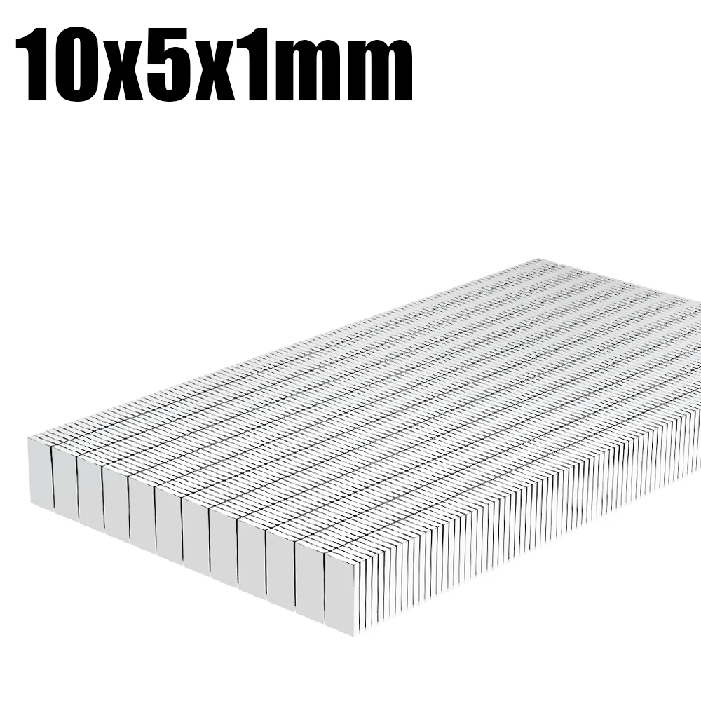 10x5x1 Super Strong N35 NdFeB Square Magnets, Permanent Neodymium Block Magnets for Refrigerator, Handmade Projects & Home Use