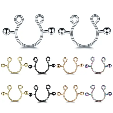 2pcs/lot Surgical Steel Fake Sexy Nipple Clip Rings Charm Faux Nipple Shield Non Piercing Rings Body Jewelry for Women Gift