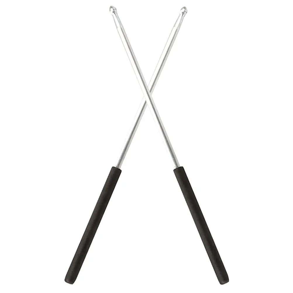

Drumsticks Drummer Percussion Instrument Car with Grip Practice Metal Silver for