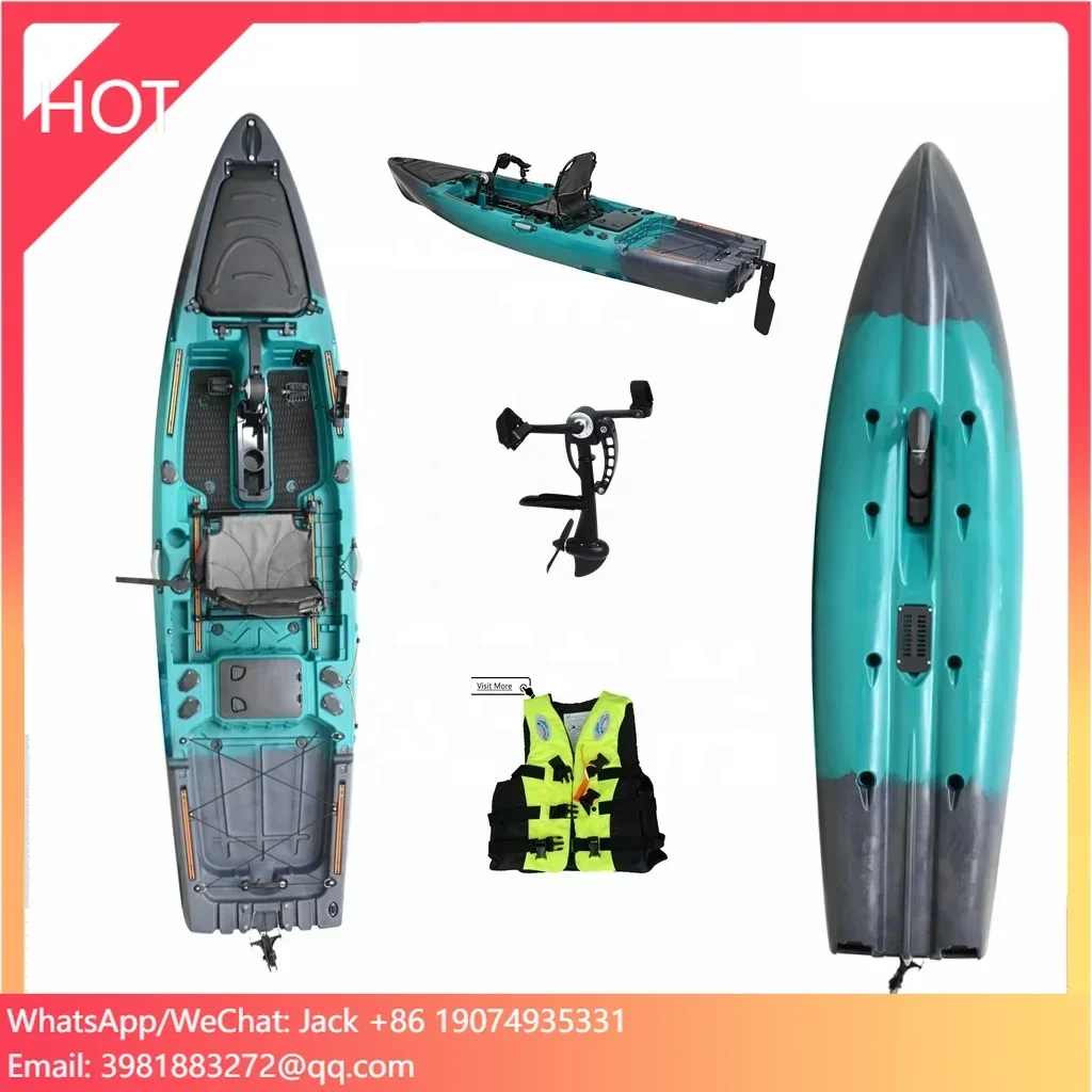 

Product Single Fishing Canoes Kayak Vicking 2024 New CE Certificate Led Light Canoa Electric Kayak 16ft Fishing Kayak 1 Person