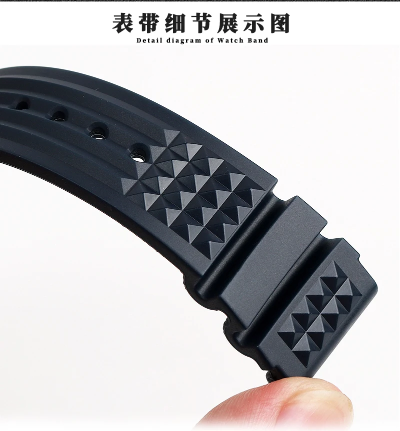 20mm 22mm para Seiko Prospex Skx007 SRP307 313 SKX779 SKX781 Water Ghost Diver correa de reloj de goma hombres Waffle correa de reloj de silicona