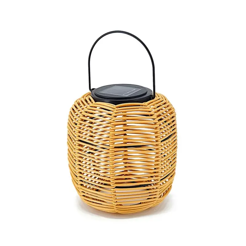 Solar Rattan Hanging Lantern Solar Lantern Solar Outdoor Lantern + Handle For Garden Yard-New