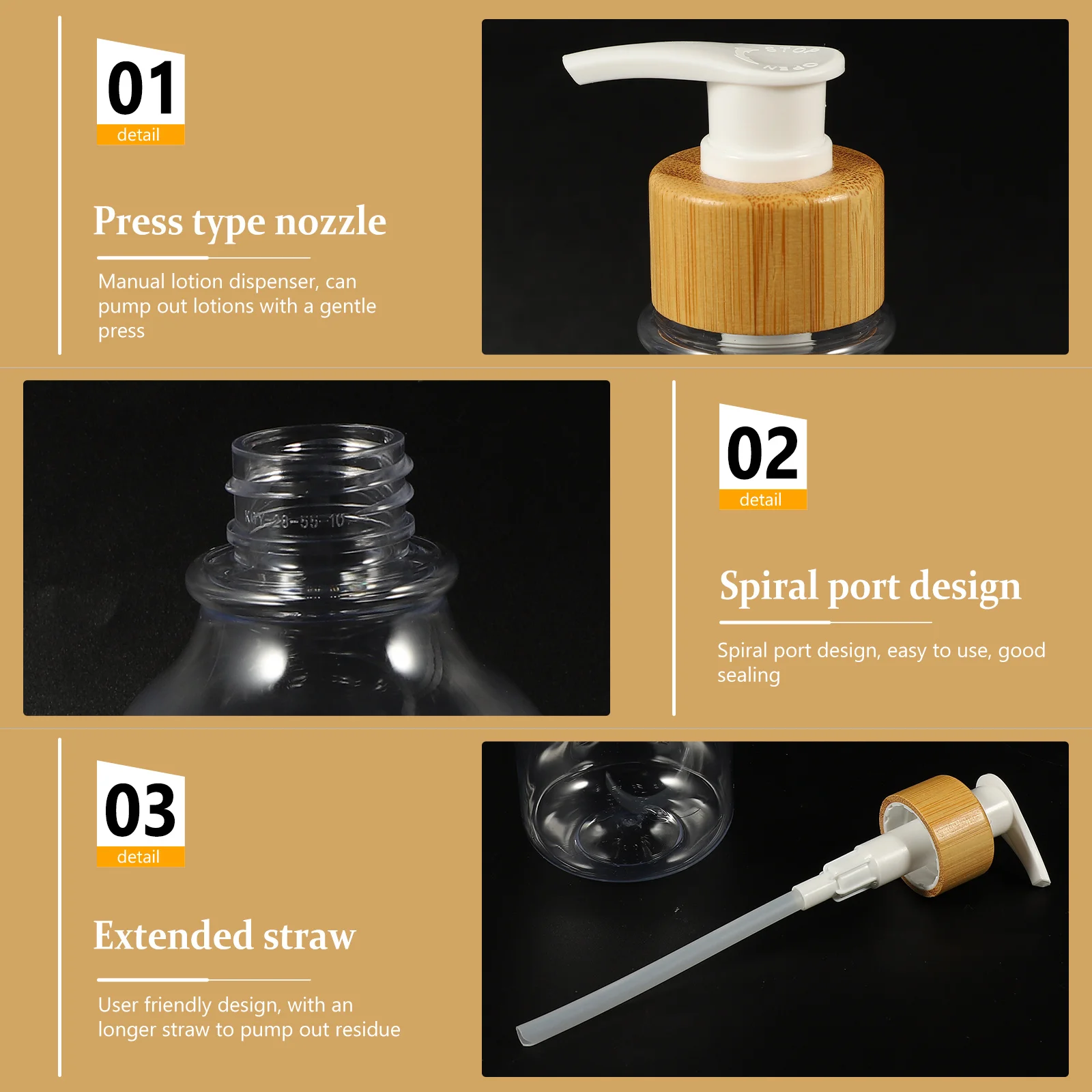 

Shower Gel Bottle Shampoo and Conditioner Dispenser Soap Home Empty Container Bottles Foam