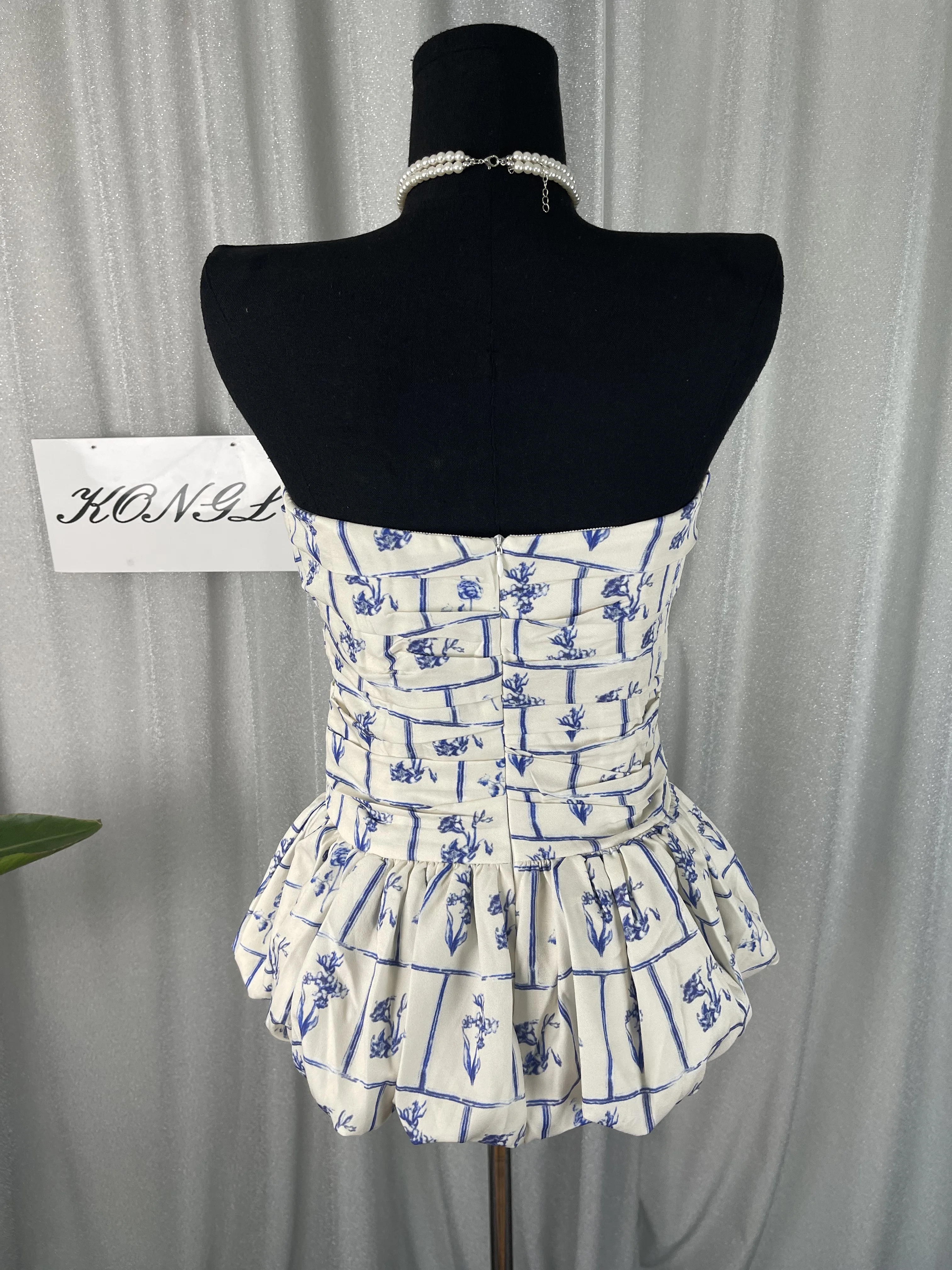 Minivestido Sexy sin tirantes y espalda descubierta para mujer, minivestido Retro con estampado Floral, vestidos de fiesta elegantes Vintage, traje de celebración para Club nocturno y cumpleaños