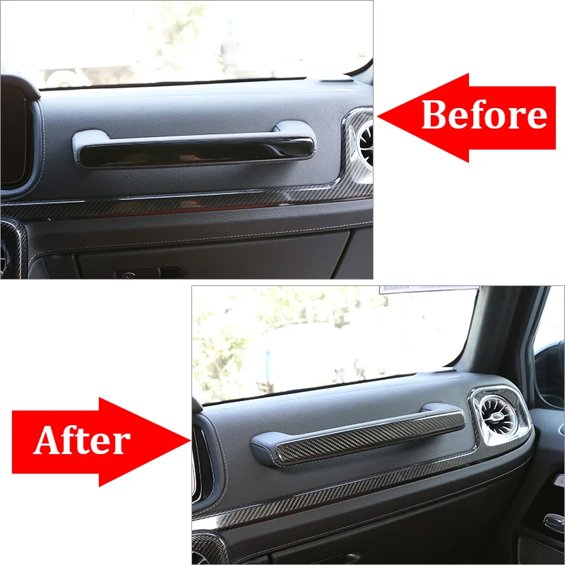 

For 2007-2020 Mercedes-Benz G-Class Real Carbon Fiber Car Styling Co-Pilot Glove Box Handle Decoration Cover Sticker Accessories