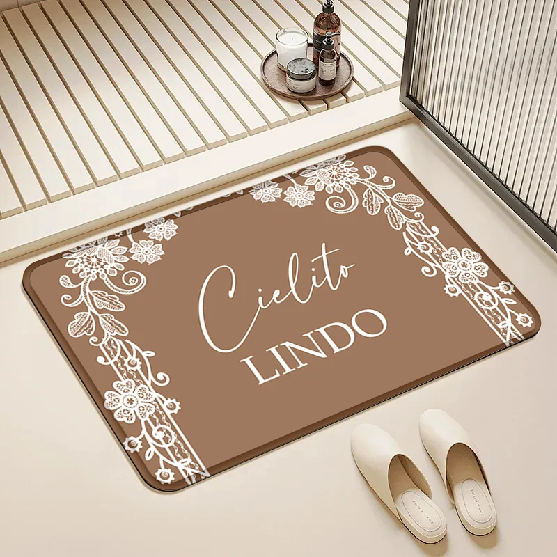 

“Cielito Lindo” Brown Door Mat Non-Slip Soft Floor Rug for Home Living Room Bathroom Decor