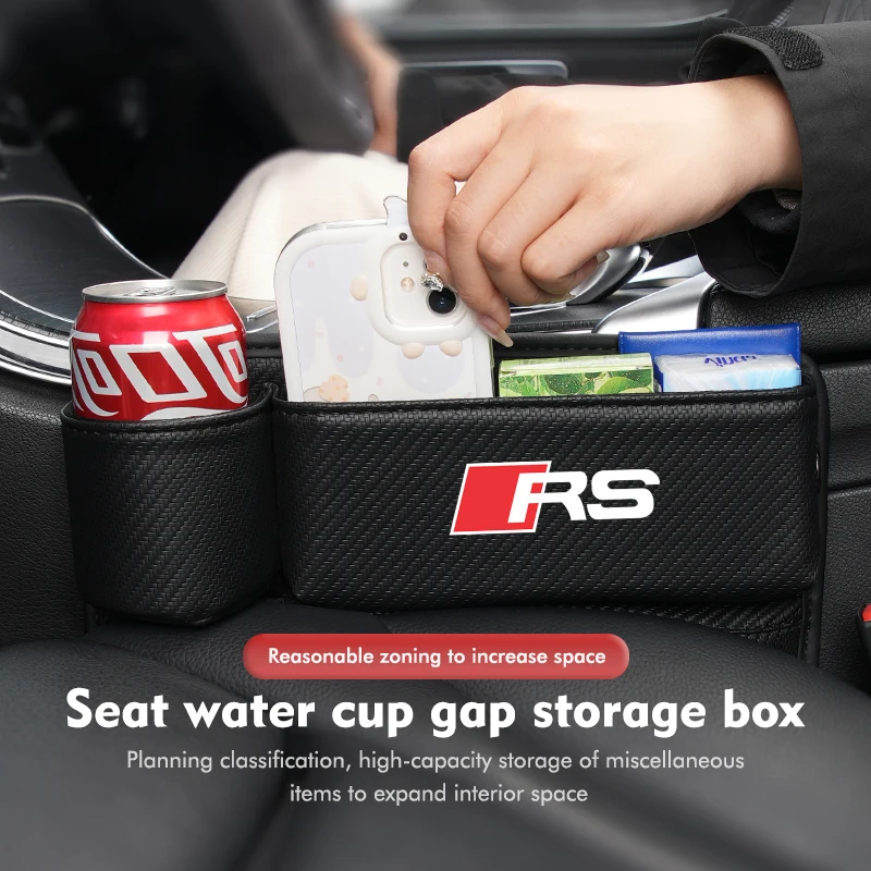 Car Seat Gap Storage Box Console Filler Stowing Tidying Case For Audi Q7 Q3 Q5 R8 TT S5 S6 RS Sline Quattro A4 A5 Q5 A6