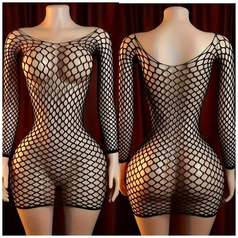 

Hot Sexy Nightgowns Slip Dress Sleeveless Pajamas Fishnet Plus Size Nightwear Comfortable Bodysuits Lingerie Woman Mesh Outfits