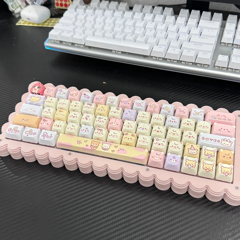 MiFuny Wireless Mechanical Keyboard Acrylic Butter Stacking Kit Tri-mode Gasket Hot-Swap RGB Custom Cute Girl Gaming Keyboard