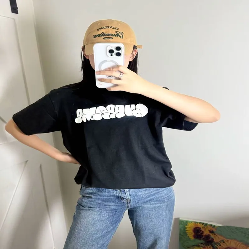 

Футболка унисекс с коротким рукавом, коллаборация Homerun, с мультяшным принтом и логотипом, свободный крой, хлопок, молодежный стиль, на все сезоны