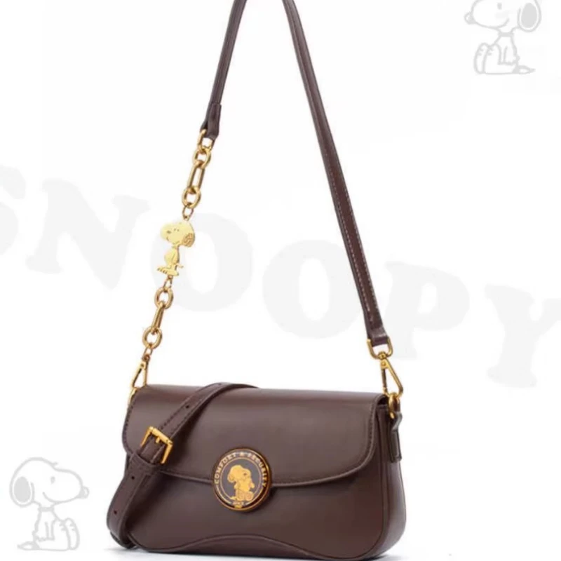 Fashionable and simple Snoopy small square bag retro crossbody shoulder bag armpit handbag niche design casual trend new style