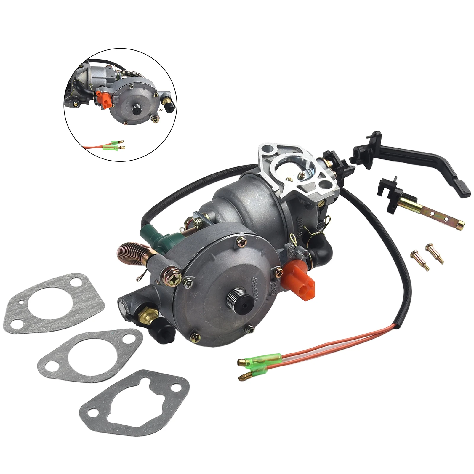 Manual Throttle Dual Carburetor for GX390 188F /NG Conversion Kit for Portable Generators Output Range 4 5 5 5KW