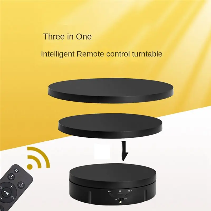 【11.11】3 Speeds Electric Rotating Visualizer 360° Turntable USB Charge Display Stand for Video Prop Jewelry Shoes Black