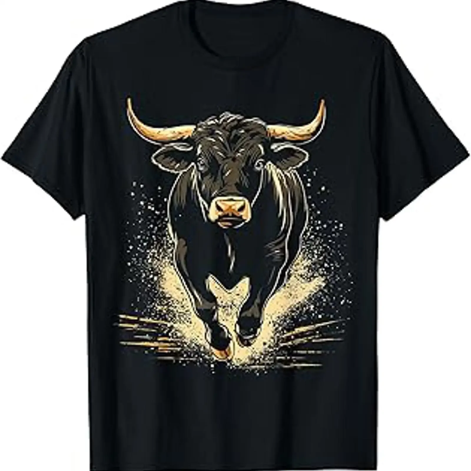 Bull Animal Motif Art T Shirt vintage Washed Slightly Soft Comfortable designer clothes Stretched fashion graphic Versatile