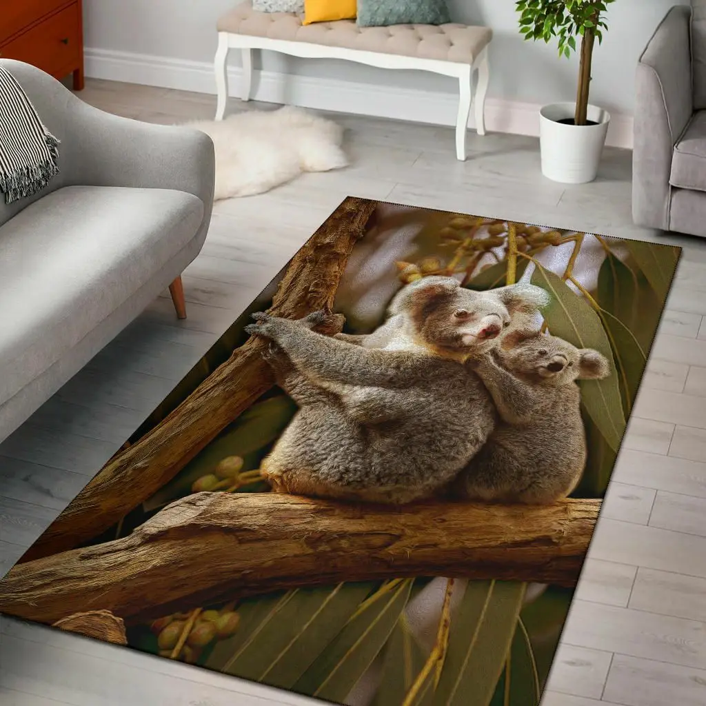 

Australian Koala Area Rug 3D Printed Room Mat Floor Anti-slip Carpet Home Decoration Themed Living Room Carpet