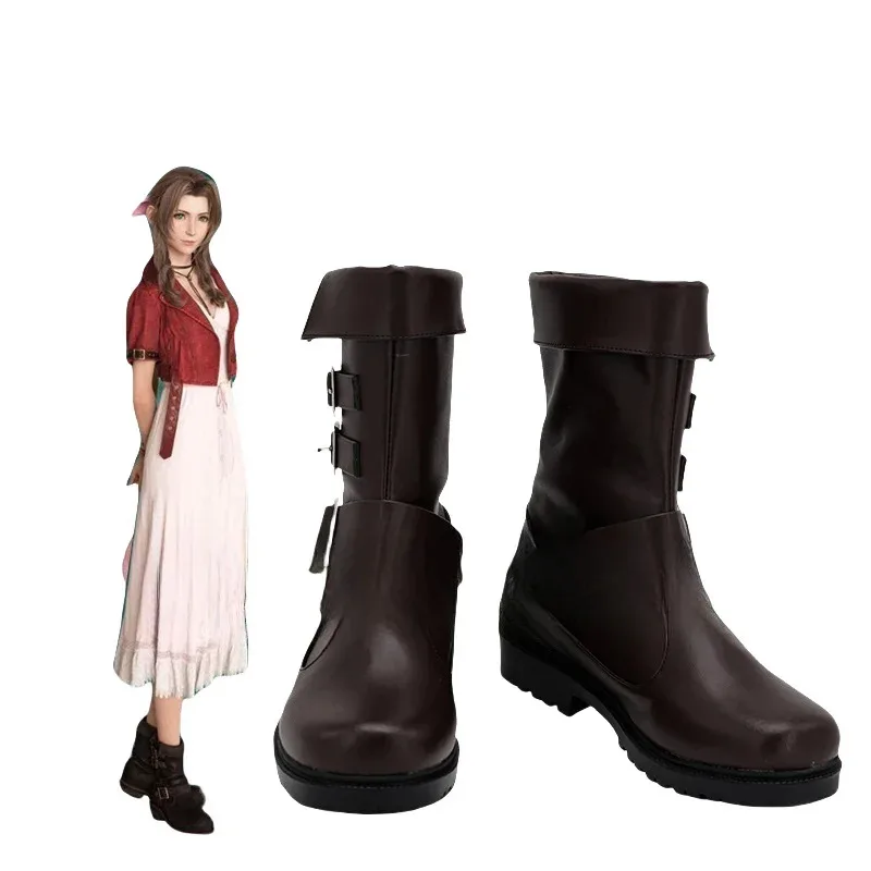 

2025 11 Game Final Fantasy 7 Aerith Gainsborough Cosplay Shoes Boots Props Halloween Party Role Play Custom Made Aksesori