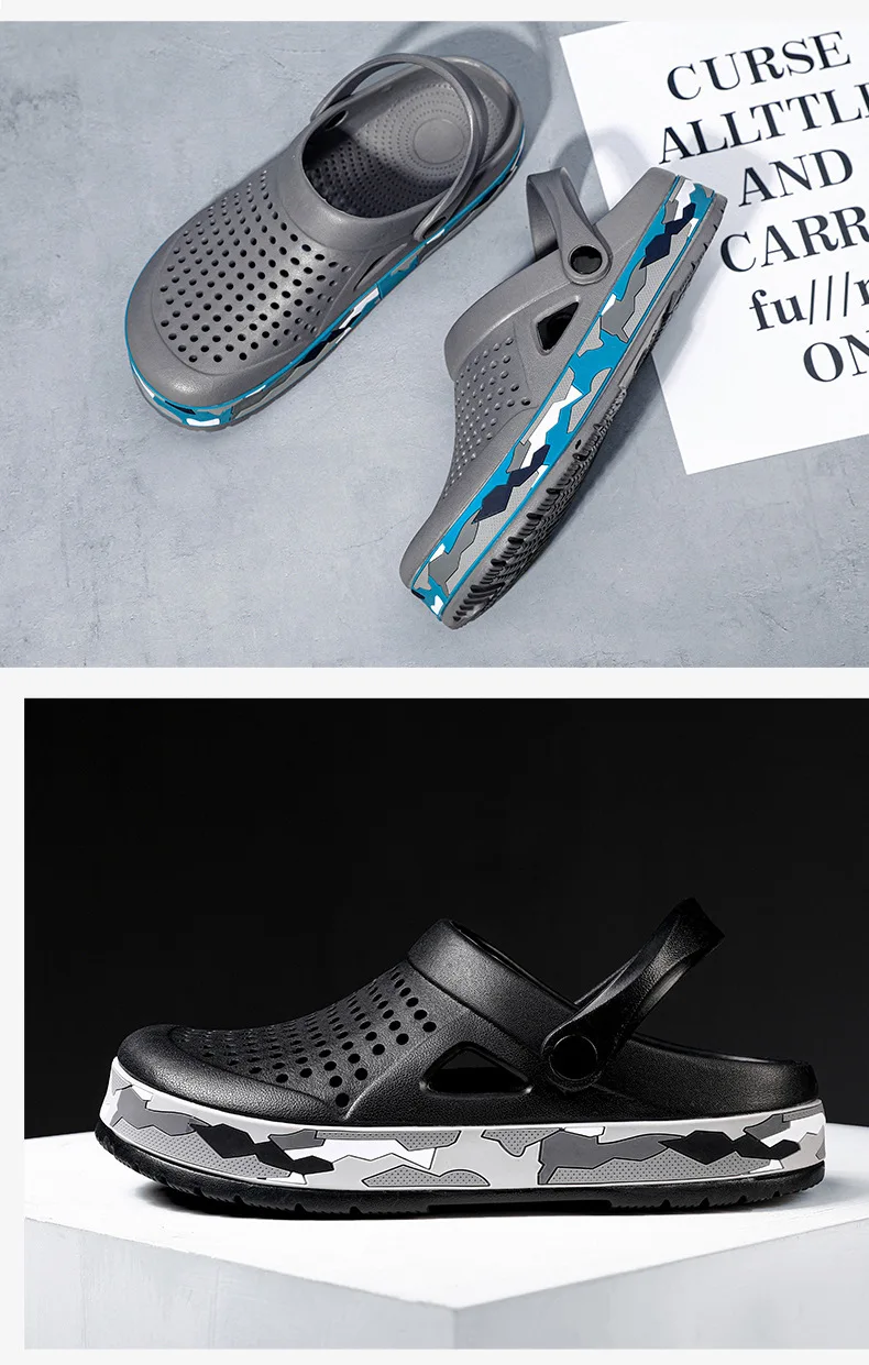 Herren-Slipper für den Sommer, Atmungsaktive Outdoor-Sandalen, Kühlende Outdoor-Fußbekleidung, Rutschfeste Strand-Slipper, Straight Drag – Detail 14
