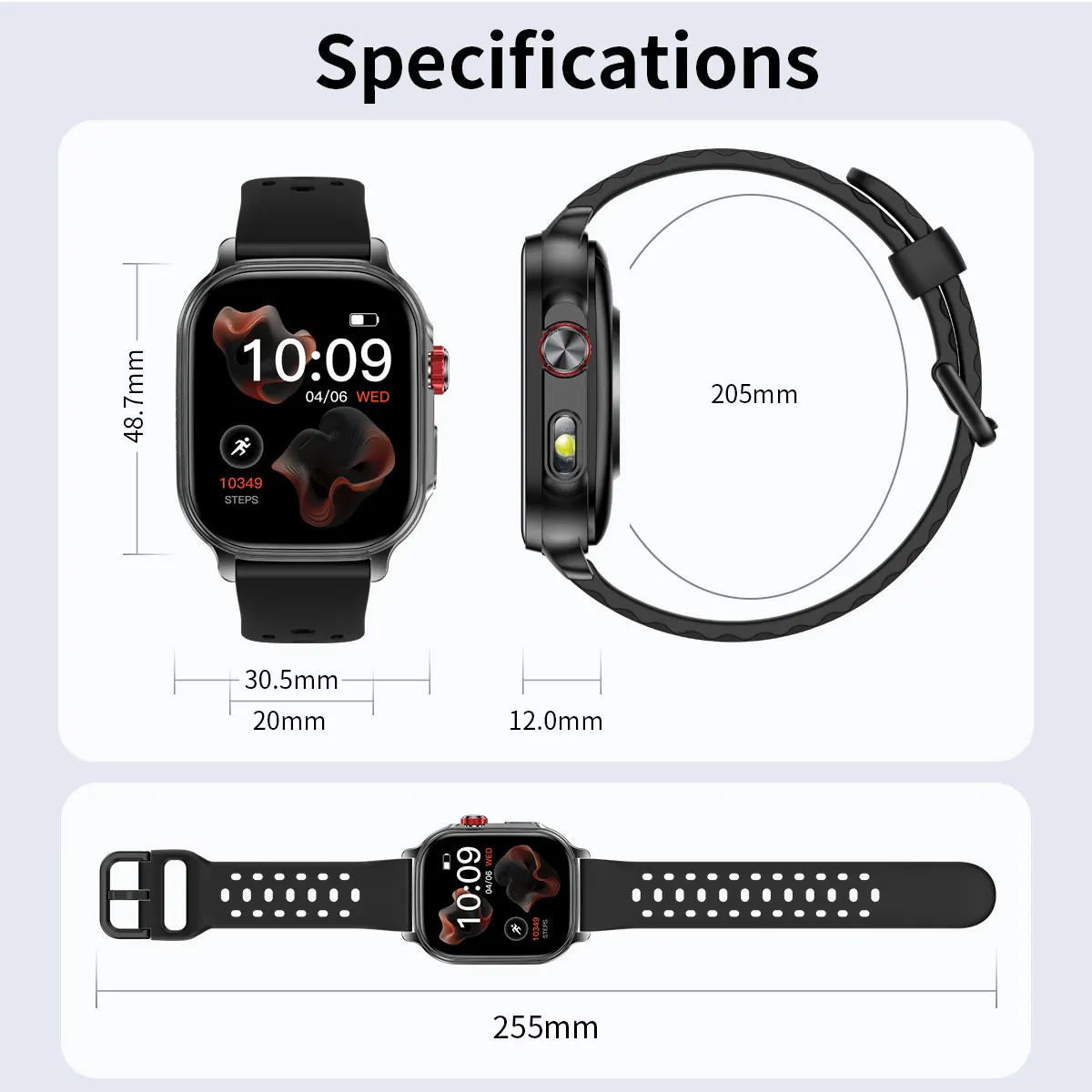 2026 Neue Smartwatch mit 1400mAh Akku, LED-Taschenlampe, 5ATM Wasserdicht, Herzfrequenzmessung, Sprachanruf, 100+ Sportmodi, für Männer und Frauen – Detail 18