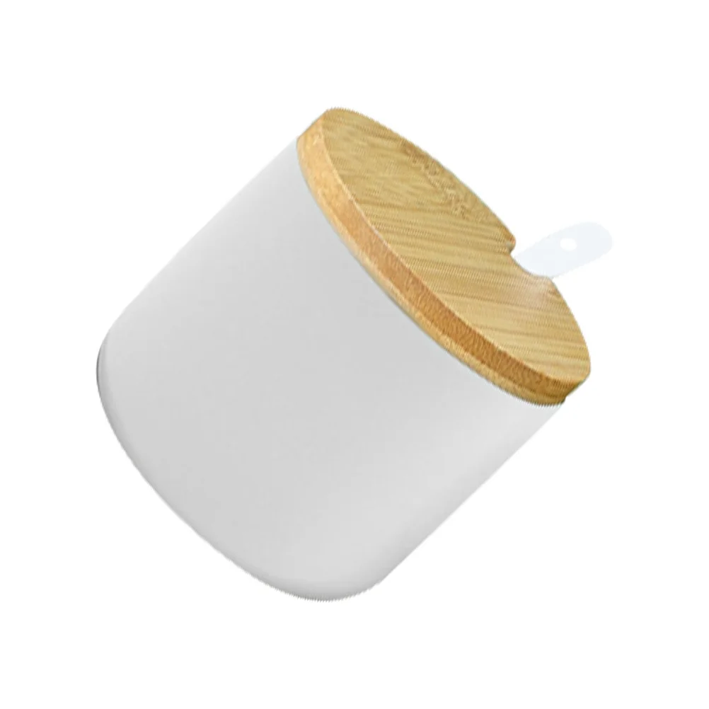 

1Set Porcelain Condiment Jar High Stability Seasoning Storage Pot for Kitchen Cabinet Table Use Spice Container Salt Pepper