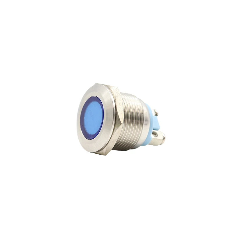 Botão indicador de metal, de 12mm, à prova waterproof, luz led universal, vermelho, verde, amarelo, azul, branco para sinal de energia, ac/dc