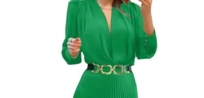 

2026 Dress Women's Fashion Spring and Summer Latest Hot Selling Style Elegant Sexy Solid Color Plus Size Pleated Long Dress