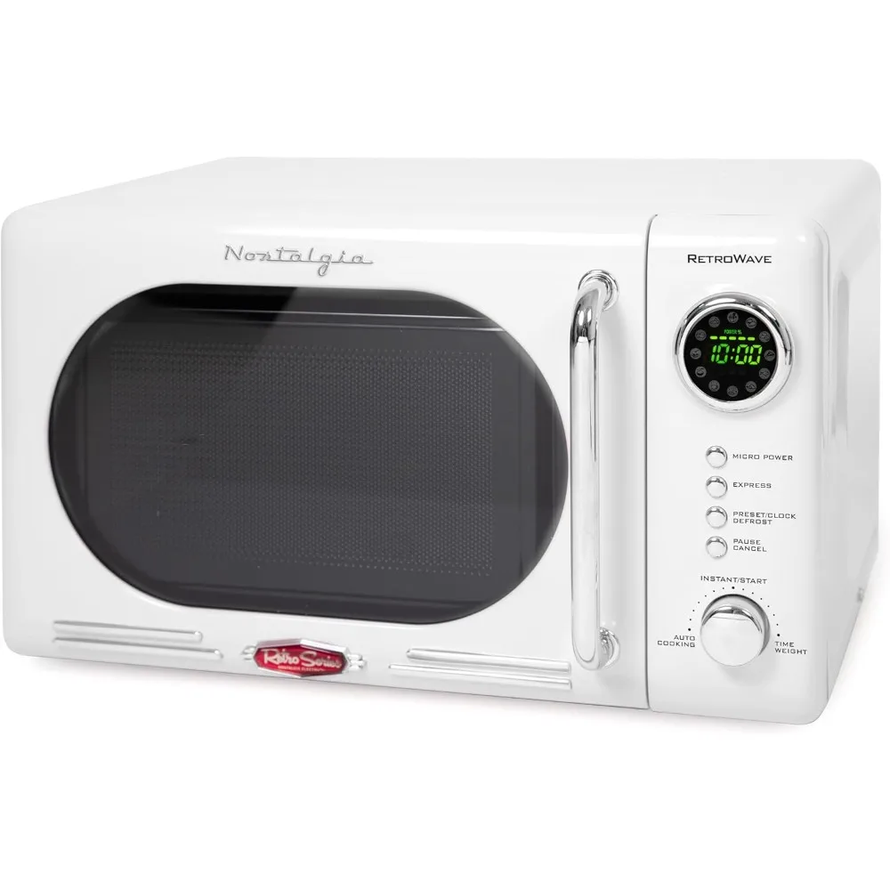 

Retro Compact Countertop Microwave Oven ,0.7 Cu. Ft. - 700-Watts with LED Digital Display - Child Lock, White