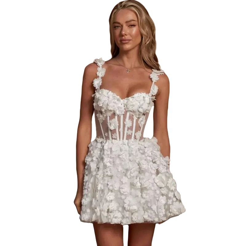 

Luxury Appliques Short Wedding Dresses Customized Romantic Scoop Neck Lace Up Vintage Robe De Mariée