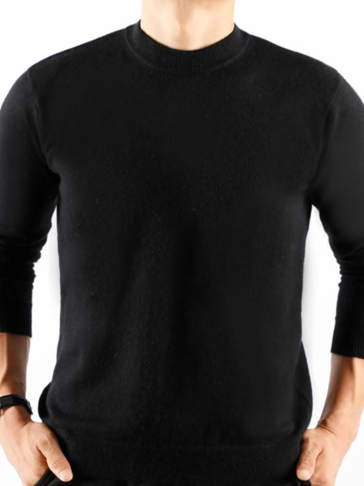 

Мужской круглый вязаный свитер Ne 00, шерсть, чистый цвет, зимняя мода, мягкий, теплый, длинный свеч, базовый крой, домашняя одежда, молодежная одежда