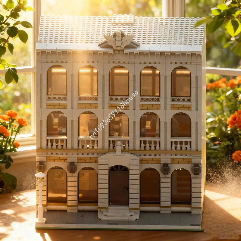 

Набор для сборки модели городского банка MOC (1858 деталей) – Конструктор для экспертов, идеальный подарок на Рождество и День рождения, развивающая творческая идея