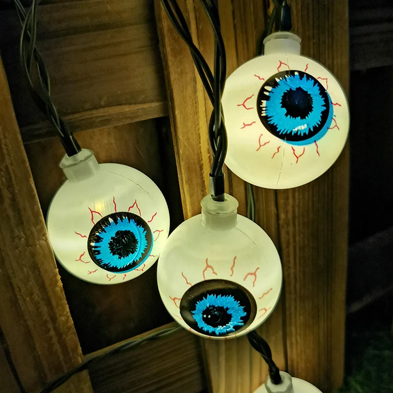 Luzes solares string para decorações de natal, dia das bruxas, globo ocular, luzes led, impermeável, alimentado pátio luz, festa de jardim, 216, 2023