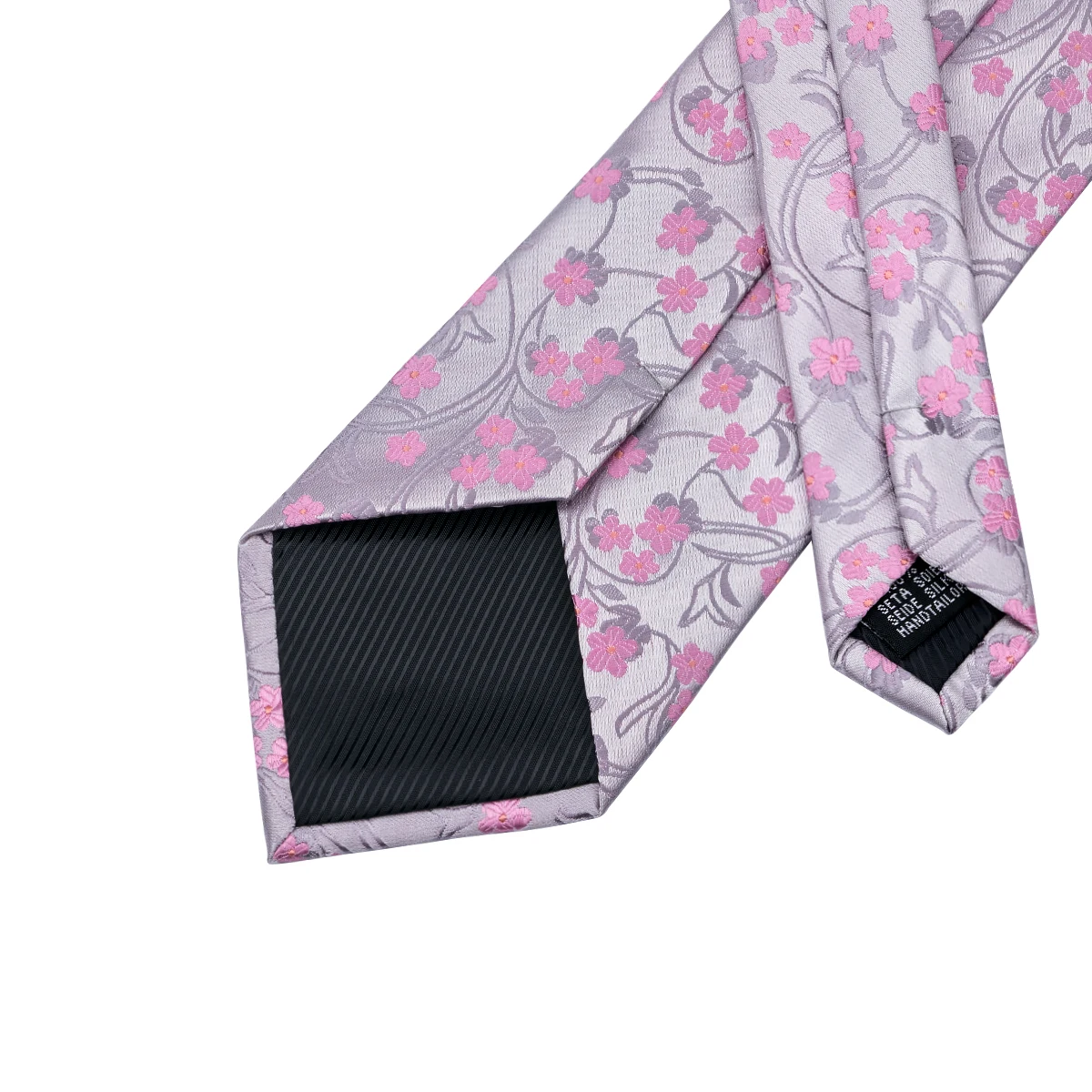 Pink Floral Men Tie Handkerchief Cufflinks Set Jacquard Necktie for Man Male Wedding Business Ties Formal Dad Husband Gift