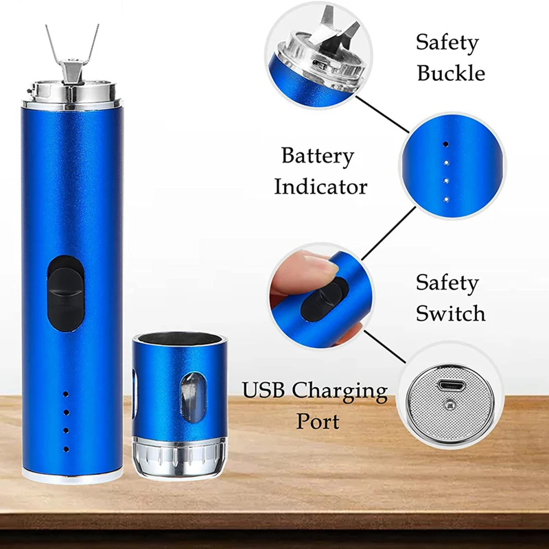 Triturador elétrico de grama de fumaça para cigarro, Herbal Herb, Spice Mill, Moedor de tabaco, Acessórios para fumar