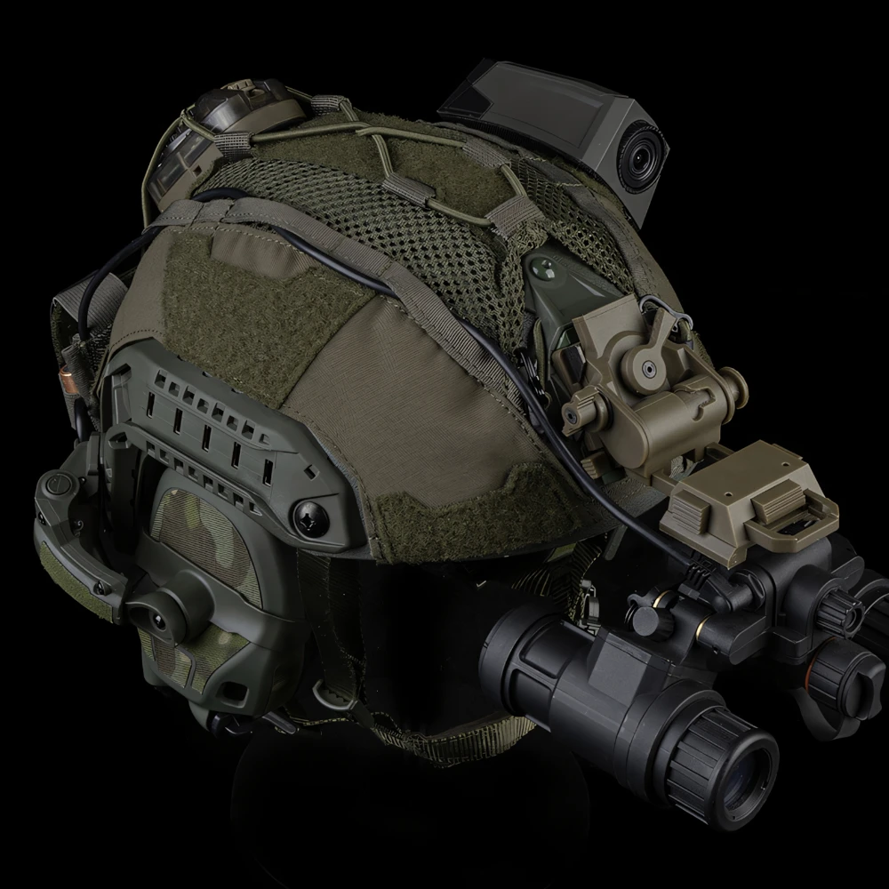 Wosport FAST SF High-Cut Helmet Cover 4.0 L Mesh Velcro Elastic Cord Cable Routing Airsoft Tactical Games Helmet Accessories