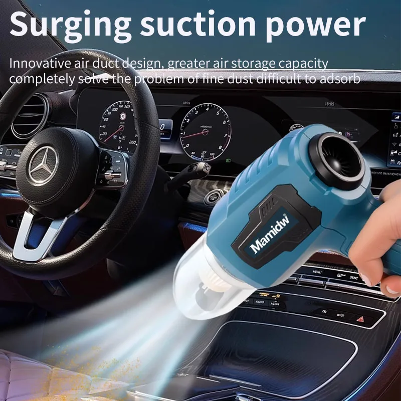 مكنسة كهربائية صغيرة للسيارة من Mamidw متعددة الوظائف لجمع الغبار أدوات كهربائية محمولة قابلة لإعادة الشحن لبطارية ماكيتا 18 فولت