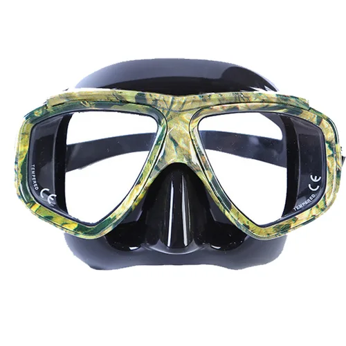 Imagen 2 del producto Personalizar miopía máscara de buceo piel de serpiente antiniebla para equipo de pesca submarina máscaras de natación Googles lentes miopes miopía