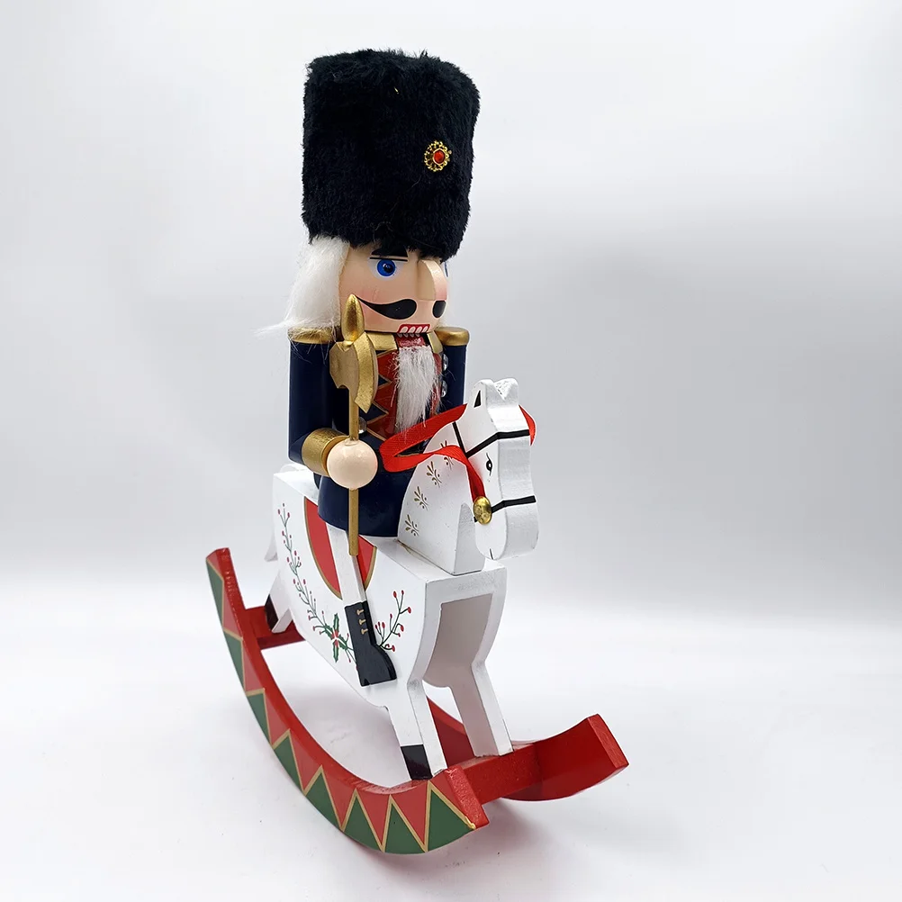

Rocking Horse Nutcracker Christmas Wooden Soldier Ornament Handpainted Traditional Holiday Tabletop Decor Nutcracker Ornaments