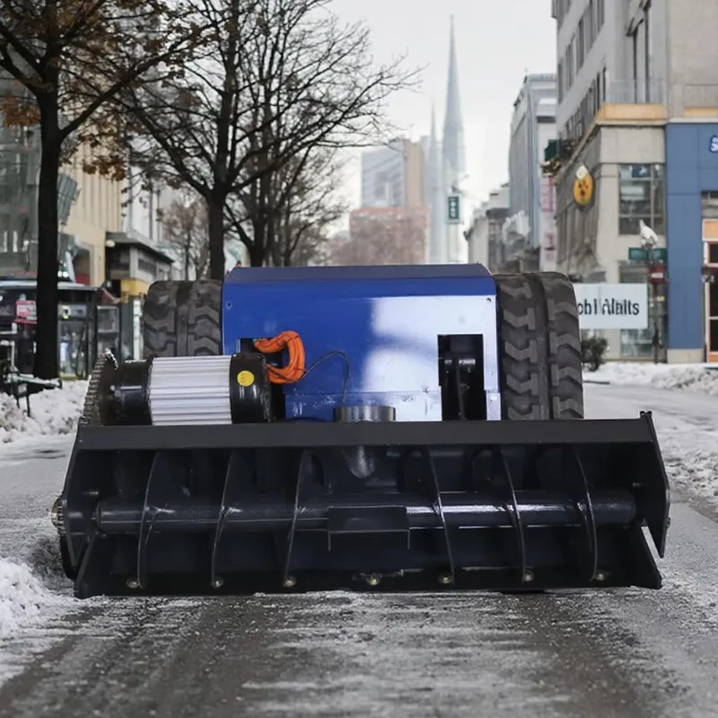 Electric Remote Control Crawler Multifunctional Snow Sweeper For Orchard Mowing And Snow Throwing On Factory Roads Customize