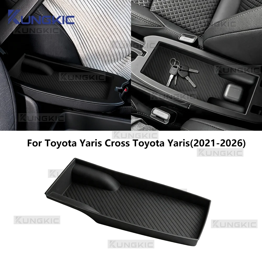 For Toyota Yaris Yaris Cross 2021-2026 Center Console Armrest Storage Tray Mat Silicone Non-Slip Interior Accessories for Toyota