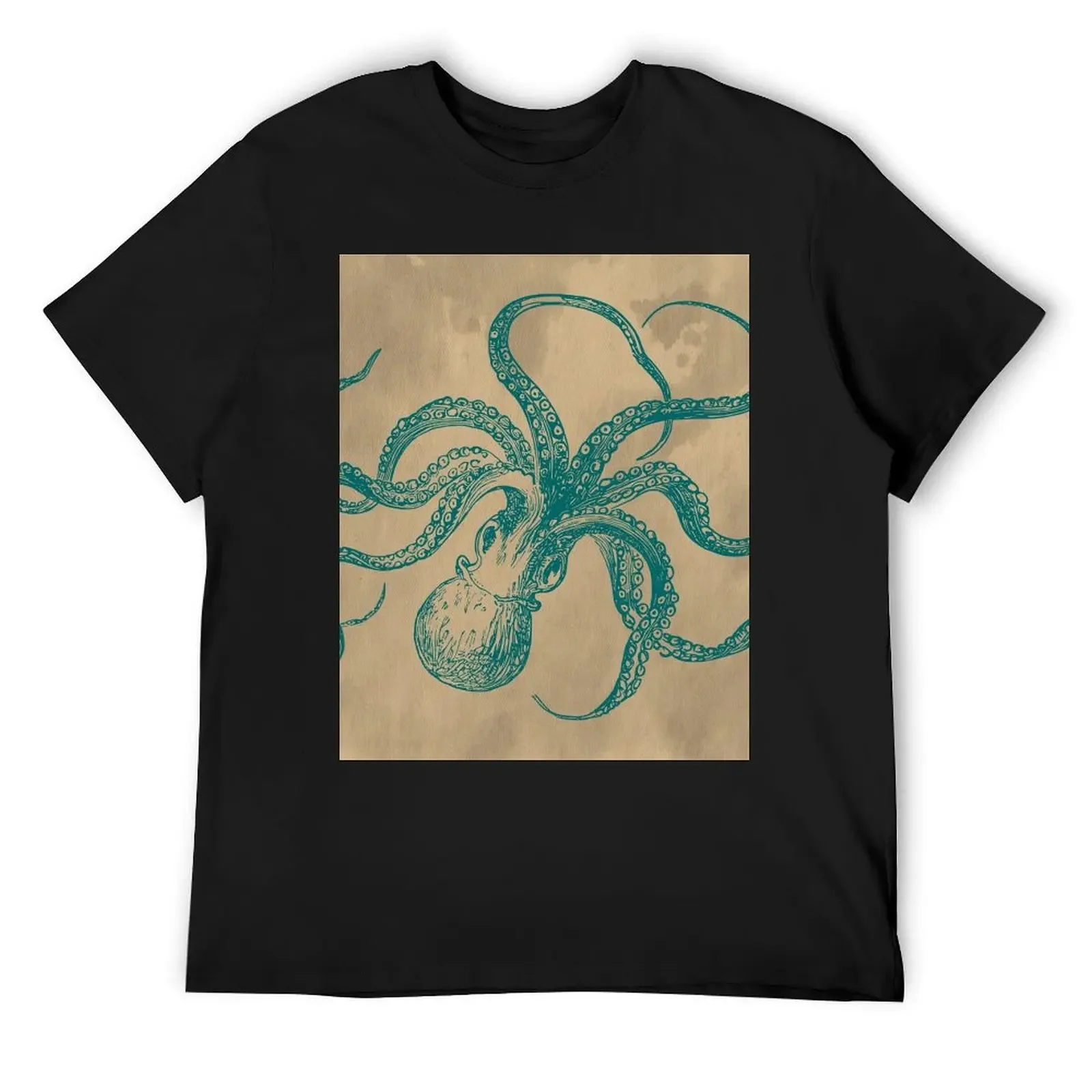 Vintage Octopus T-Shirt plain anime tshirt anime clothes cotton t shirt men