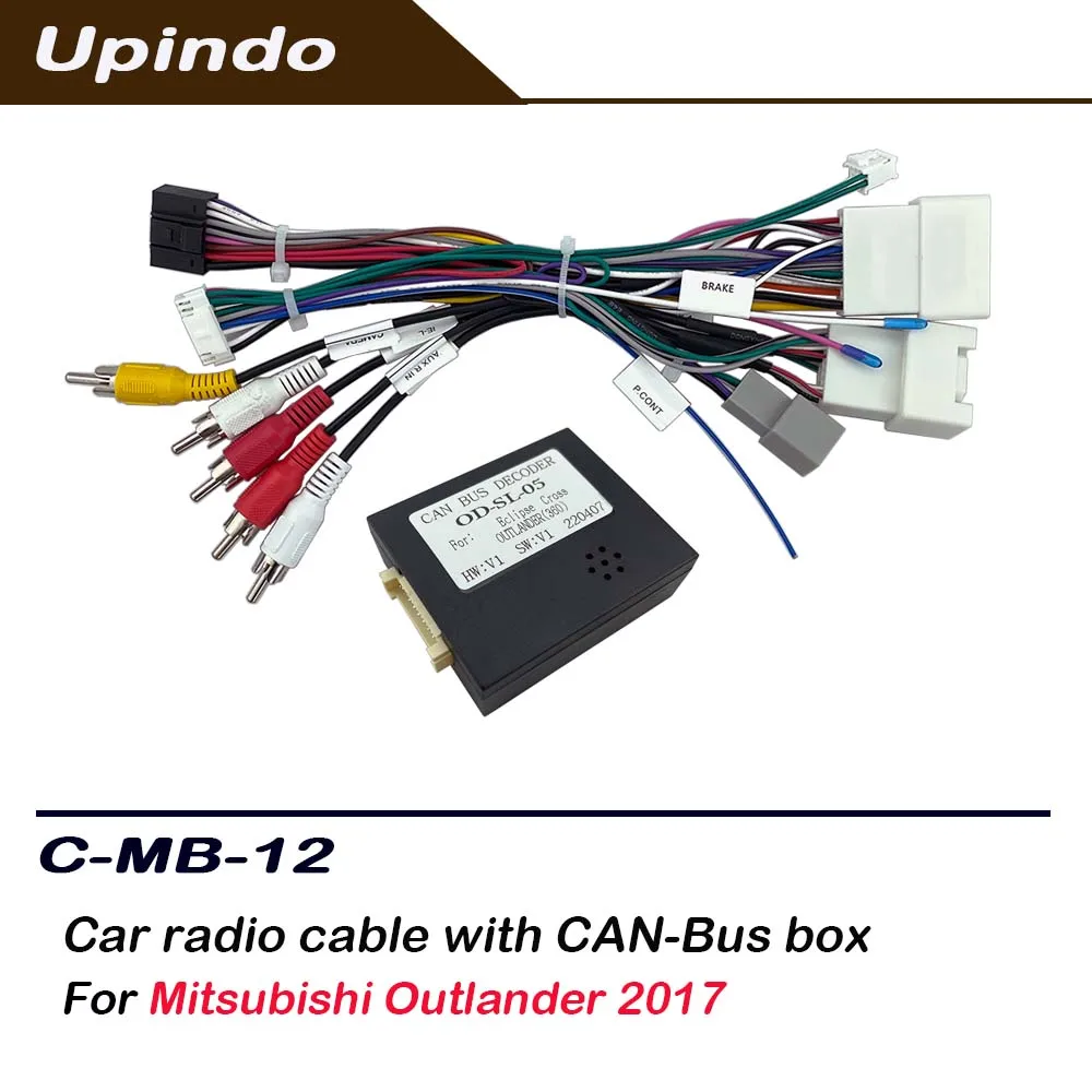 

Android Car Stereo Wiring Harness with CAN Bus Adapter for Mitsubishi Outlander 2017 | Universal Radio Install Connector Kit