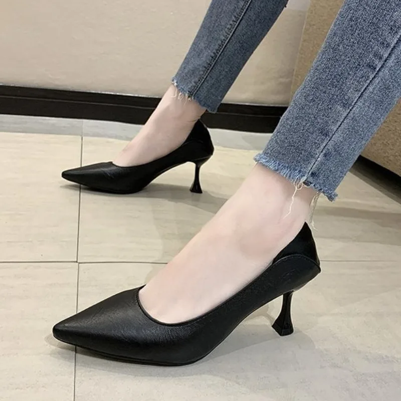 

New Pointy Stiletto High Heels Pumps Women Fashion High Heels Shoes Wedding Dress Work Shoes Single Shoes