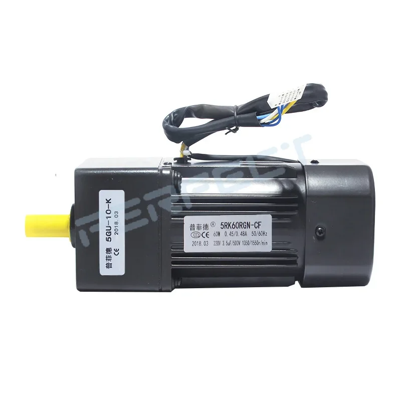 5RK60GN-CF 220V AC Geared Motors 60W Induction Small Machine 2.7/4.5/6.9/9/12.5/18/22/27/33/45/54/67/90/108/135/180/225/270/450