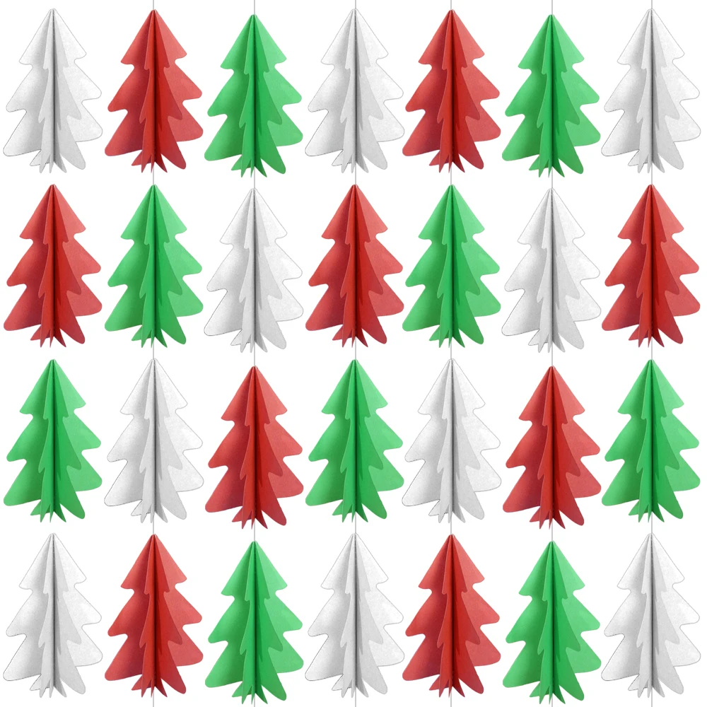 1PCS Paper Christmas Tree DIY Xmas Tree Creative Decor Christmas Hanging Pendant 2025 New Year Party Origami Folding Pendants