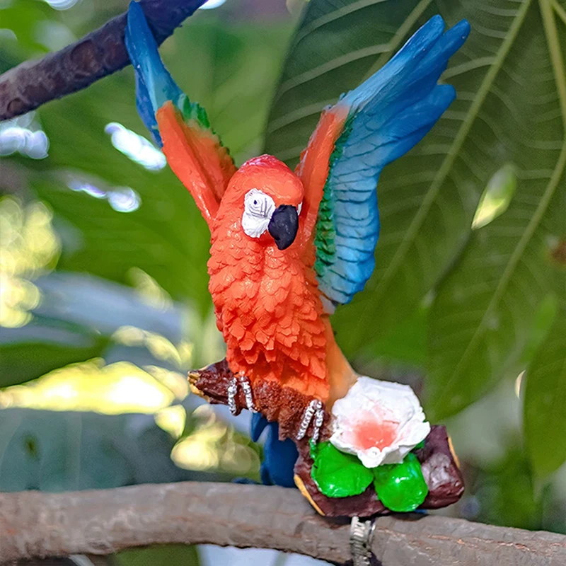 Luminous LED Colorful Parrot Lamp Outdoor Atmosphere Resin Craft Decoration Garden Waterproof Animal Lawn Lamp Landscape Light